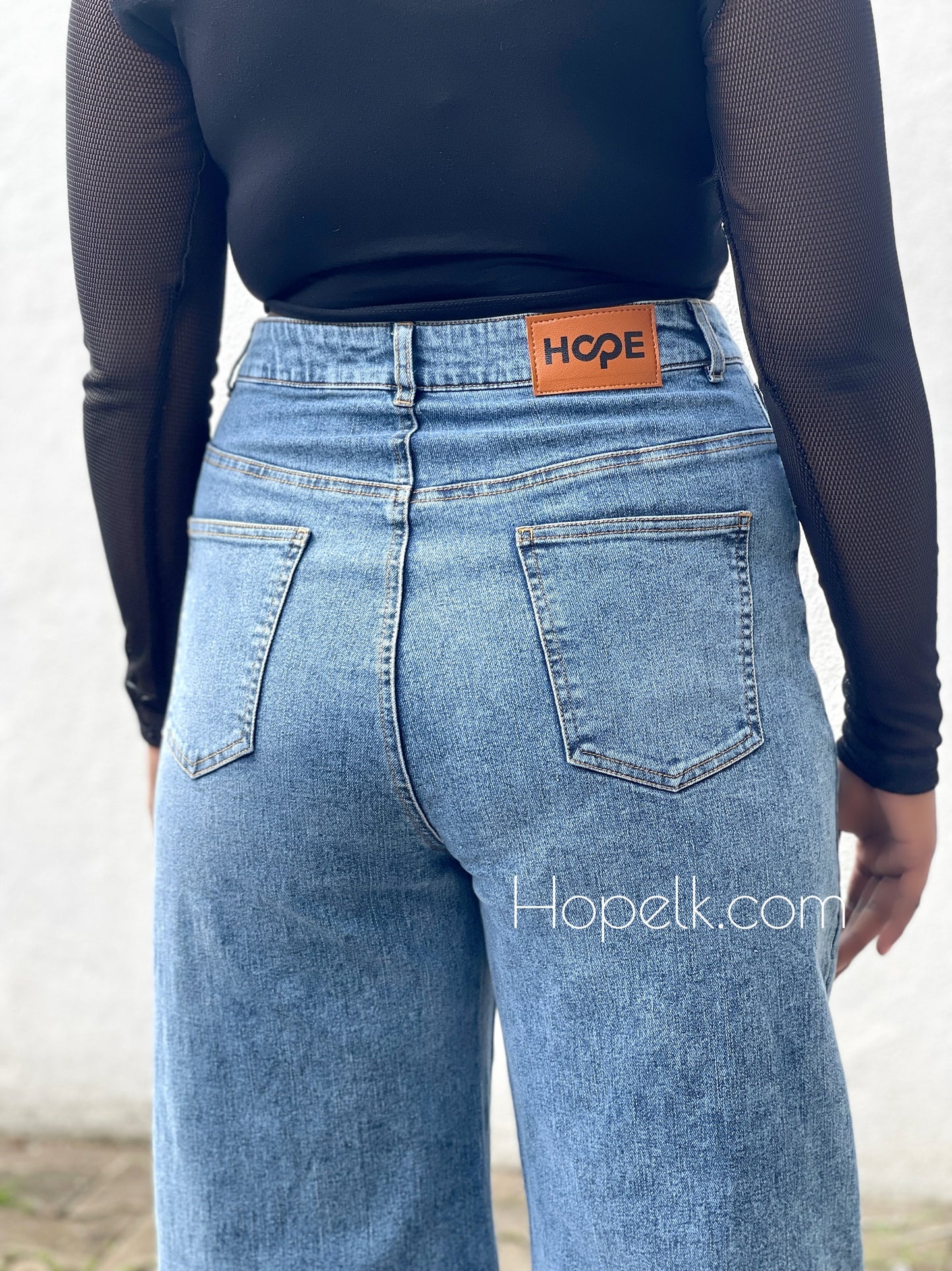 Solid Color Wide Leg Pant | Hopedenim002