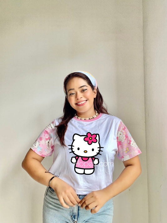 Hellokitty Raglan crop top