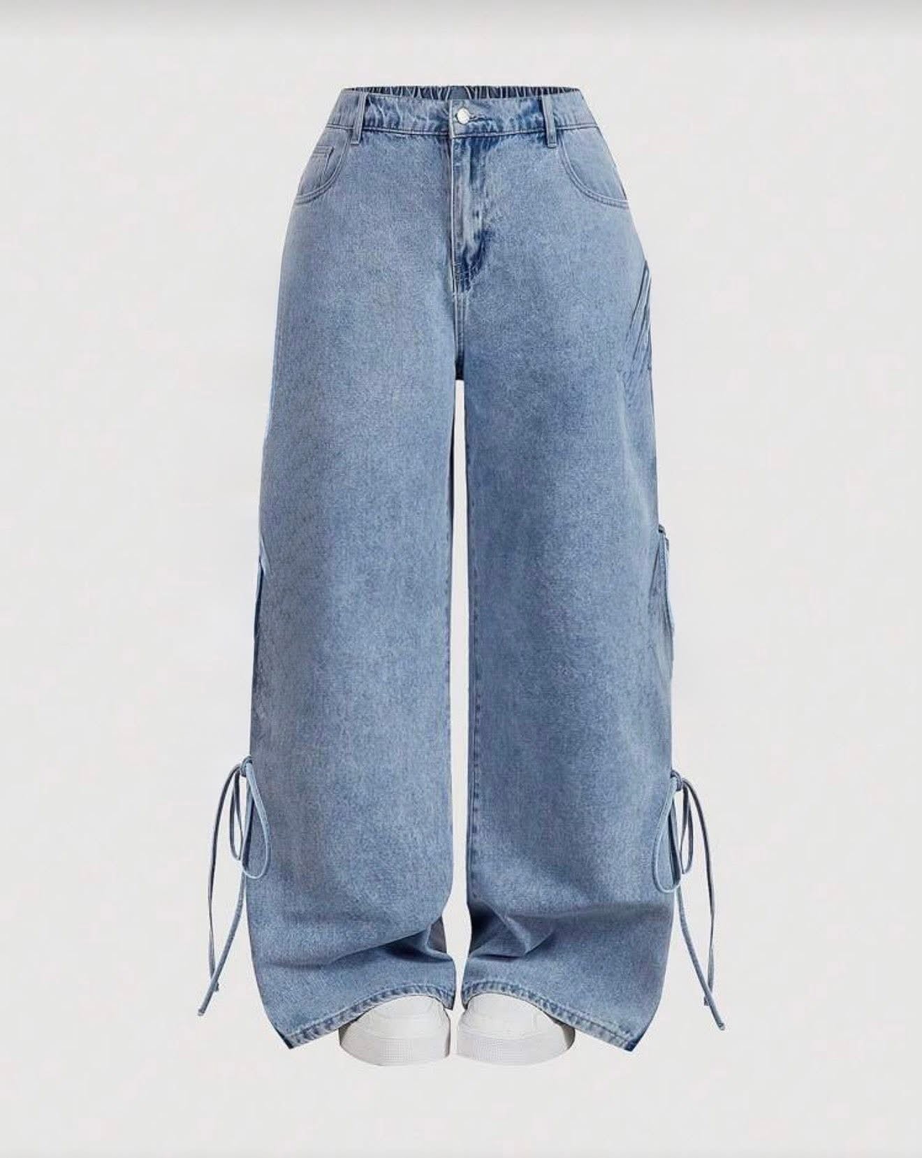 One bow Light Blue Denim