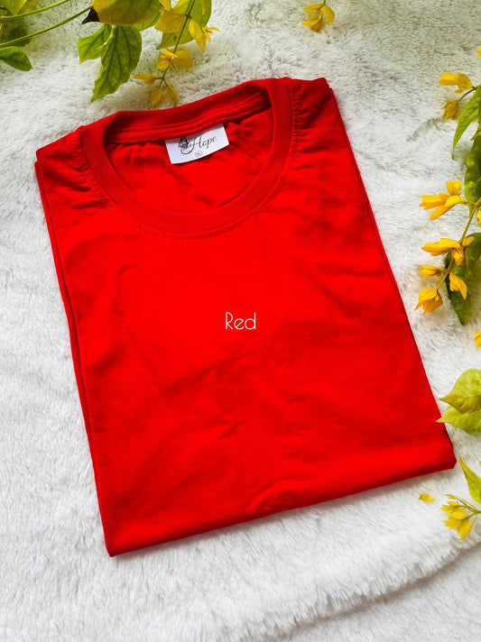 Red - Plain T shirt