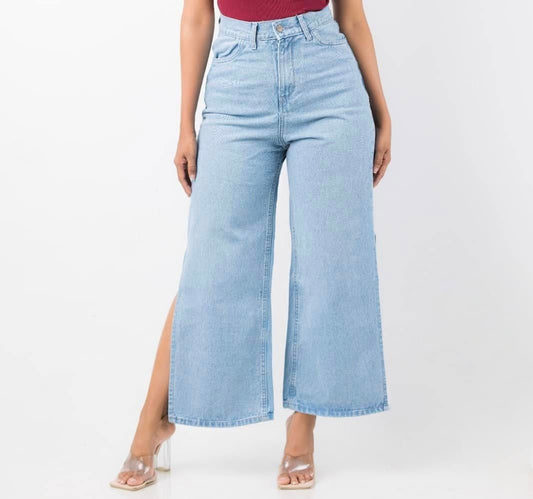 Split Thigh Wide Leg Pant | Hope010