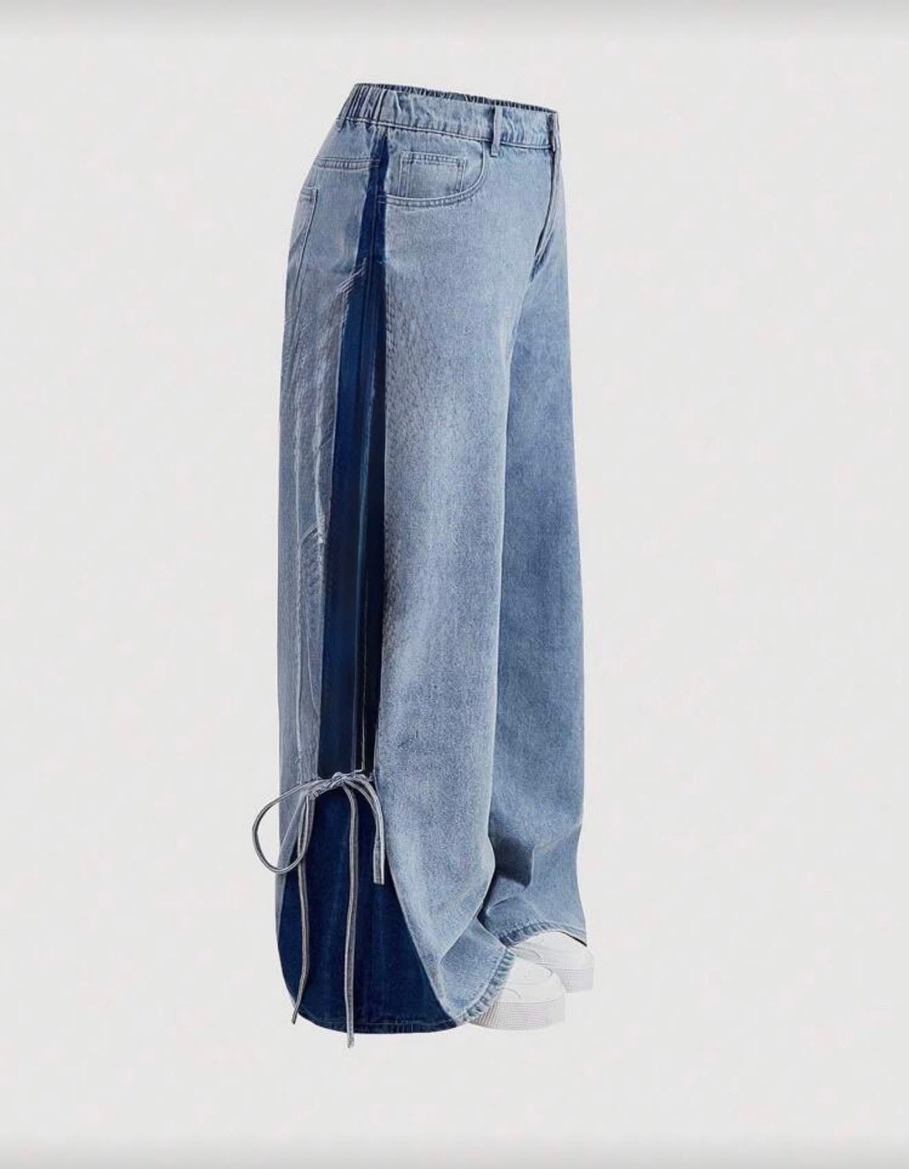 One bow Light Blue Denim