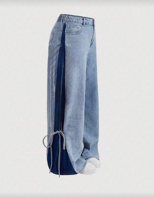 One bow Light Blue Denim