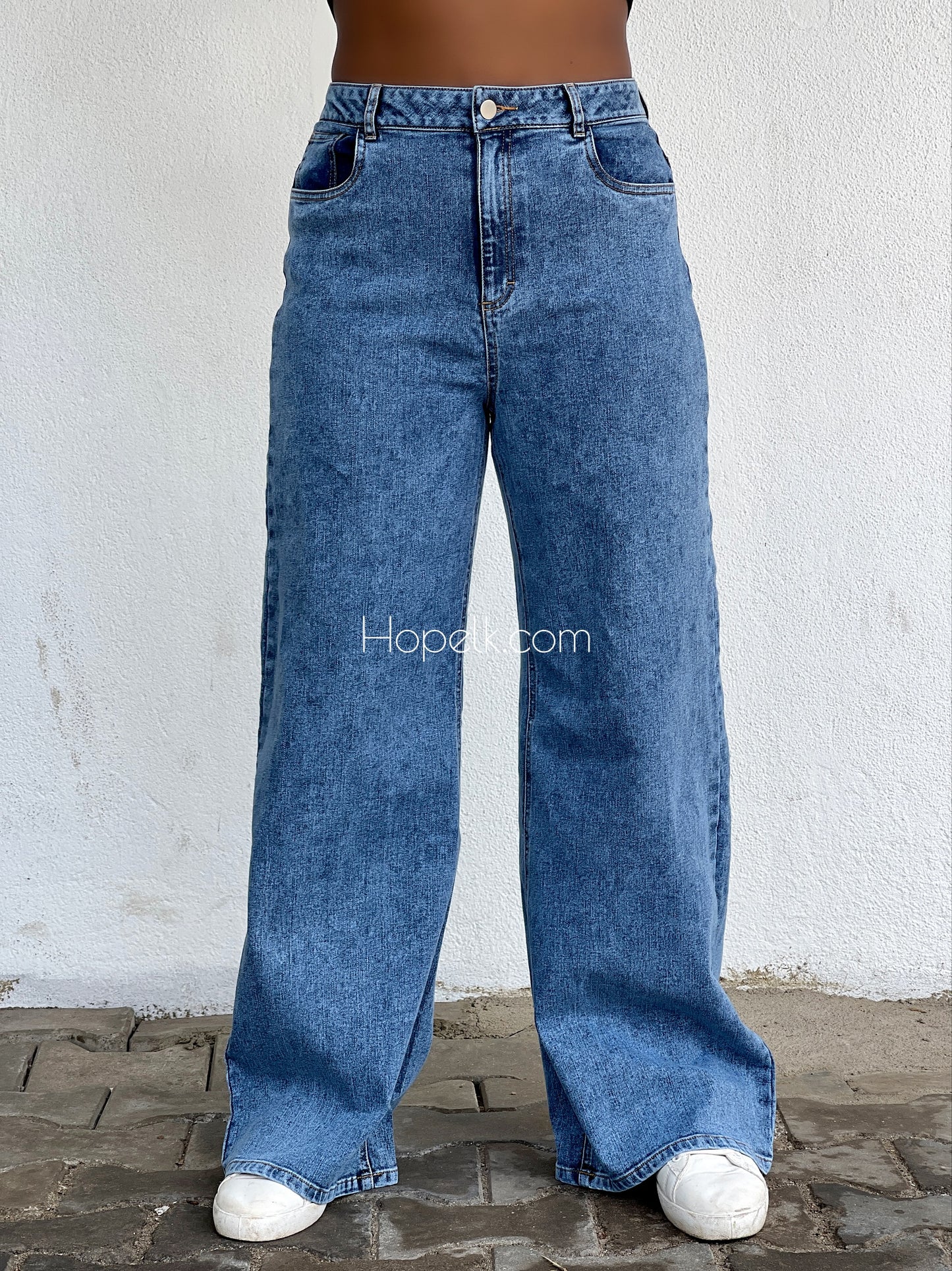 Solid Color Wide Leg Pant | Hopedenim002