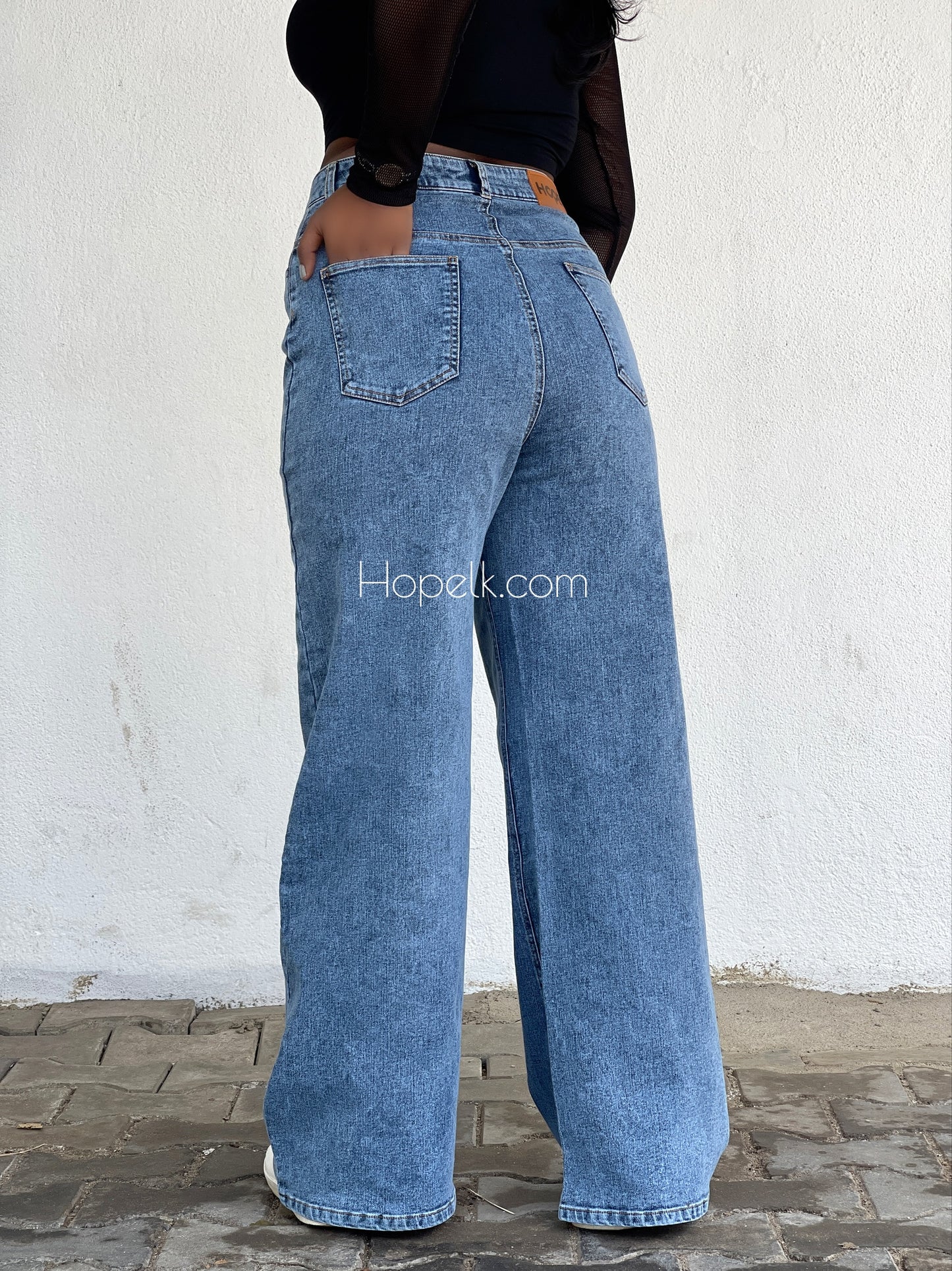 Solid Color Wide Leg Pant | Hopedenim002