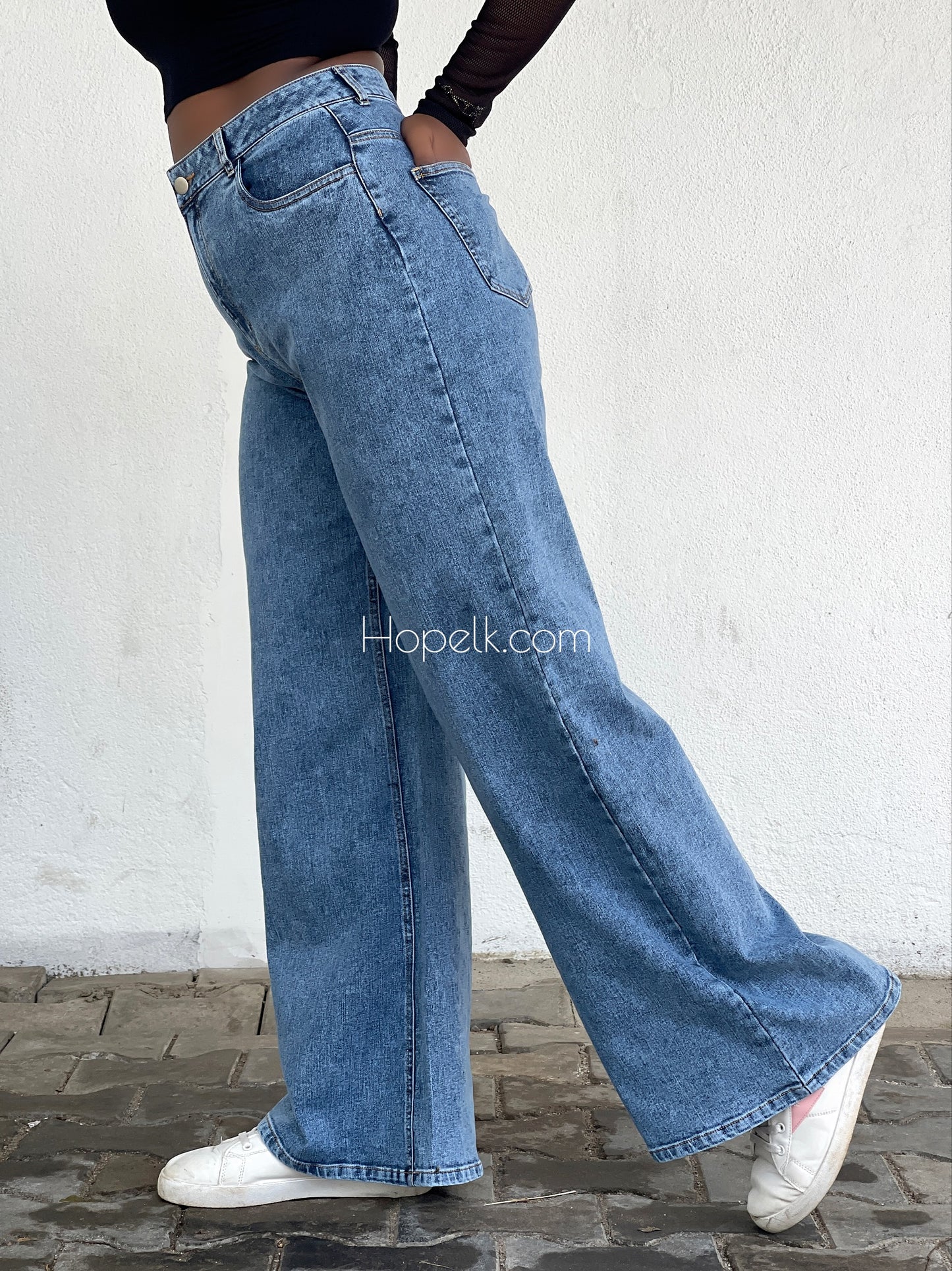 Solid Color Wide Leg Pant | Hopedenim002