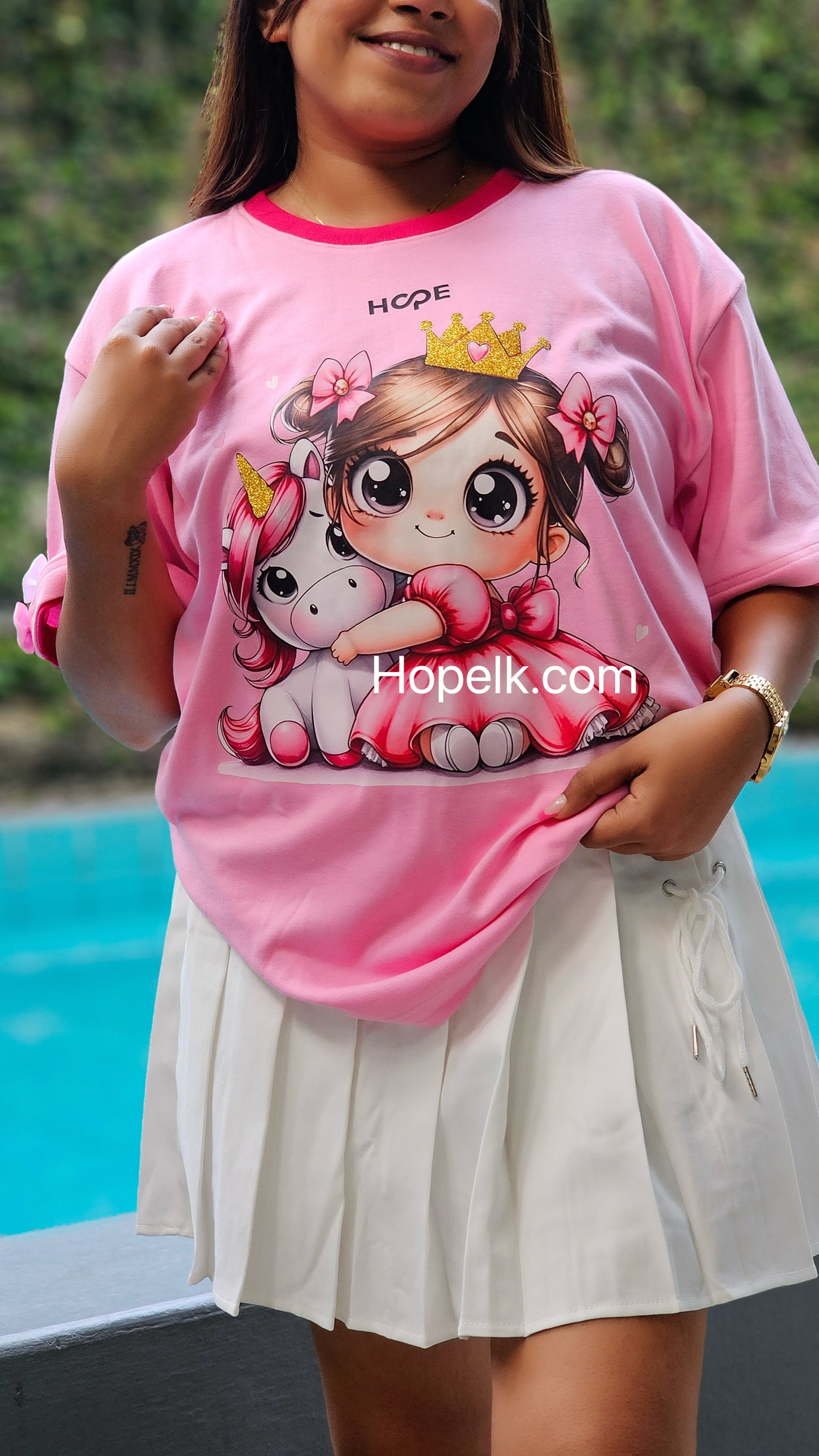 Princess with Unicorn (Gold Print )